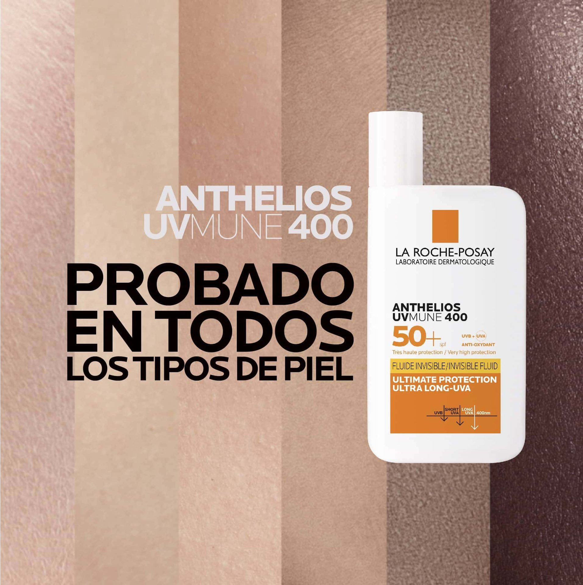 LRP Anthelios UVMUNE 400 Fluido Invisible FPS 50 Plus Con Color Packshot Image 1